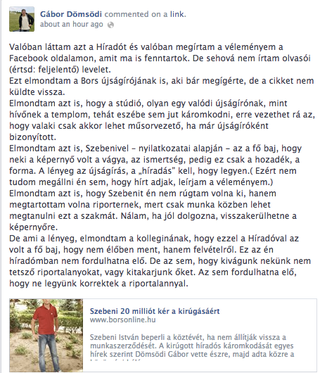 Illustration for article titled Dömsödi tagadja, hogy külön levélben jelentette fel a CC-nél a kibaszottozó Szebenit (updatelve)